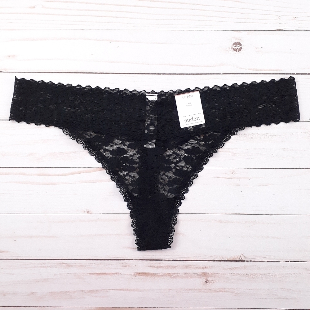 Auden Lace Thong Womens Panties L Black 150